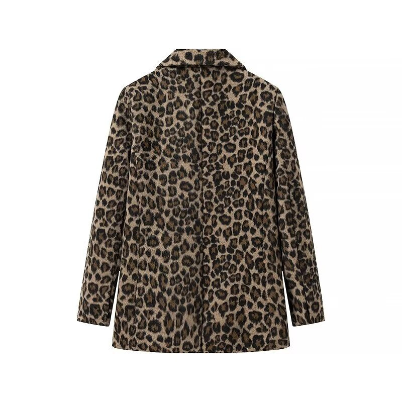 Damen elegante Leopardenblazerjacke R&B