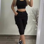 Damen Cargo-Jogginghose mit praktischen Taschen und elastischem Bündchen R&B