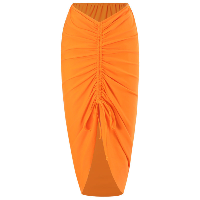 Damen Einteiler Badeanzug mit asymmetrischem Schnitt und modischem Wickelrock R&B