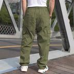 Herren lässige Cargo-Hose mit elastischem Bund und multifunktionalen Taschen R&B
