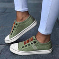 Damen Sportliche Canvas Sneaker mit buntem Streifenmuster R&B