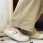 Damen stilvolle Clogs mit modischem Schnallenverschluss und hochwertigen Materialien R&B