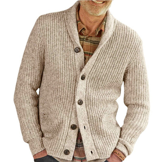 Herren Strickjacke mit strukturiertem Design und eleganten Knöpfen R&B