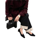 Damen elegante Ballerinas mit feinem Riemen und zarter Schleife R&B