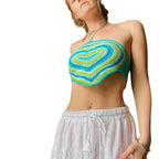 Damen gehäkeltes Cropped Oberteil im Herzen-Design R&B