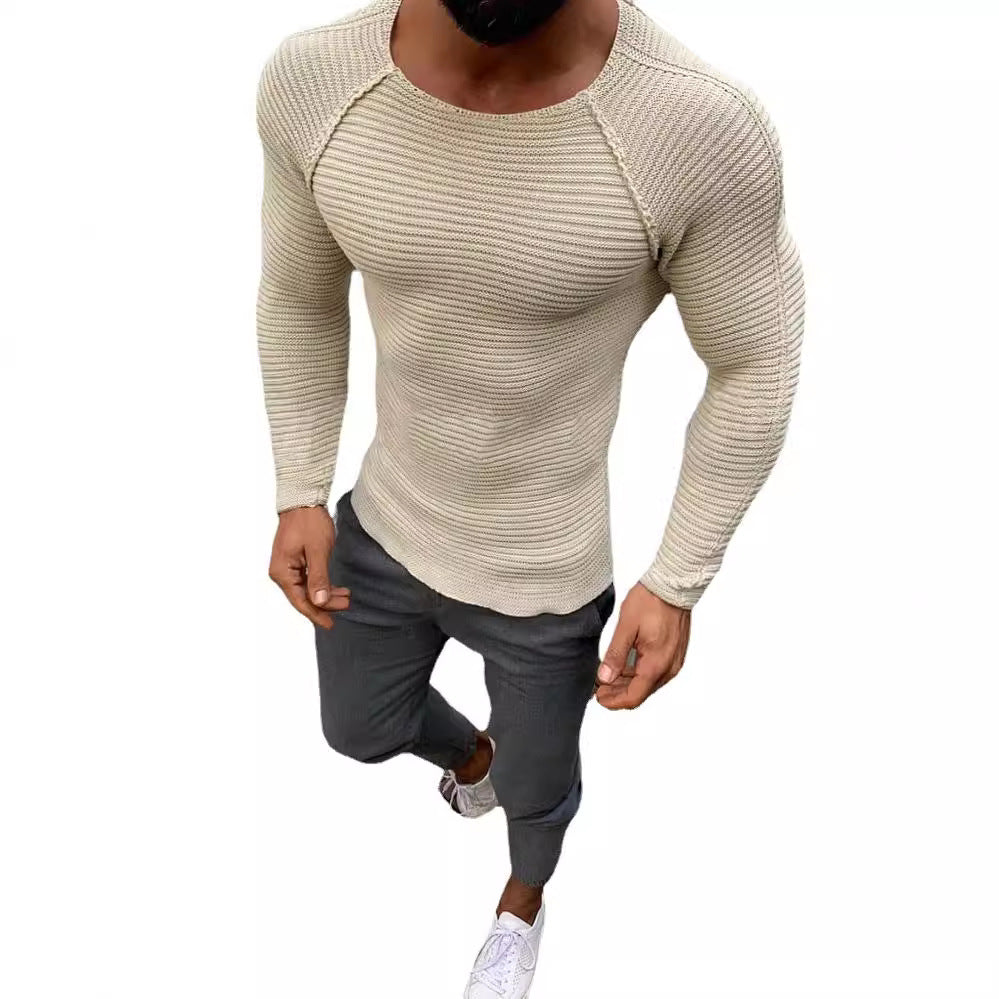 Herren Langarm Strickshirt mit eleganter Struktur R&B