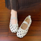 Damen Ballerinas mit verspieltem Punktedesign und elastischem Riemen R&B