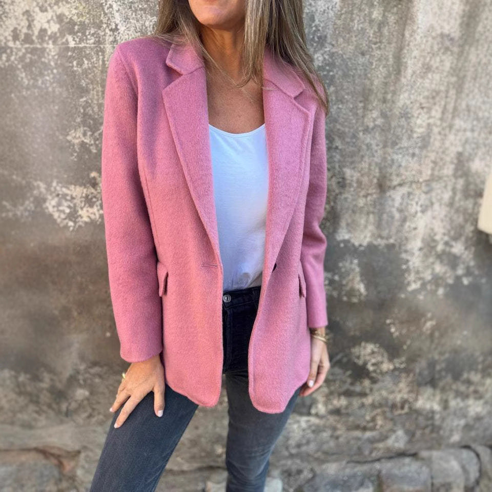 Damen elegante Wolljacke mit schmalem Schnitt R&B