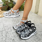 Damen Sportliche Sandalen mit floralem Muster R&B