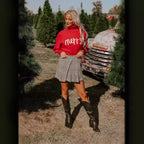 Damen Rollkragenpullover mit lustigem Weihnachtsmotiv R&B