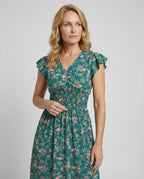 Damen Blumenkleid Maxikleid Boho