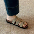 Damen komfortable Clogs mit verstellbaren Riemen und anatomischem Fußbett R&B