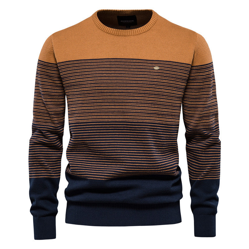 Herren Strickpullover mit komfortabler Struktur und eleganten Farbblöcken R&B