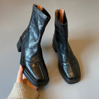 Damen Stiefeletten mit dickem Absatz und Reißverschlussverschluss R&B