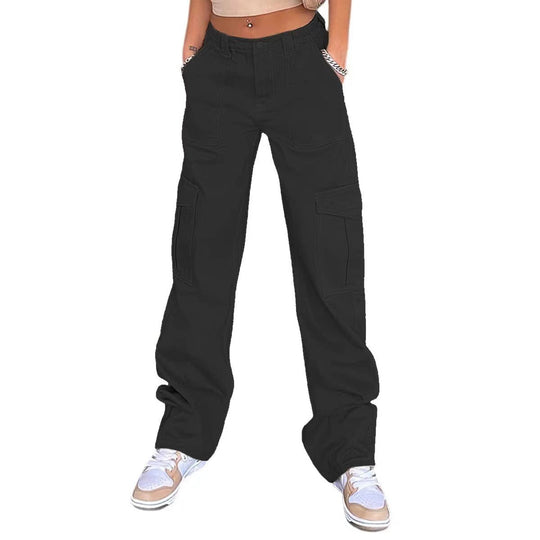 Damen Cargo-Hose mit praktischen Seitentaschen und weitem Schnitt R&B