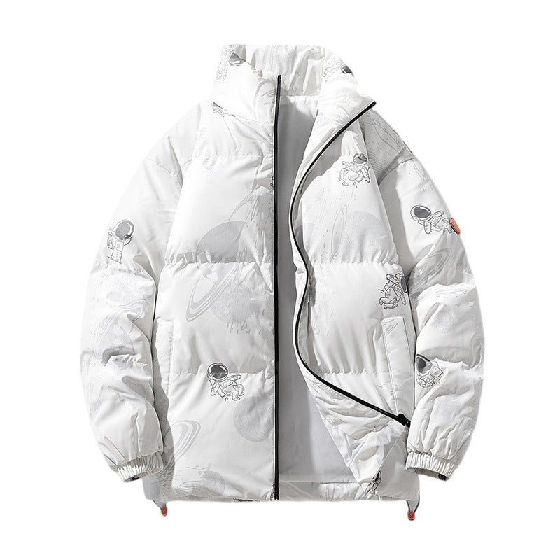 Damen futuristische Steppjacke mit astronautischen Mustern R&B