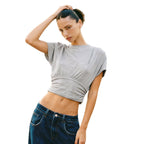 Damen Crop-Top mit modischen Rüschendetails und strukturiertem Design R&B