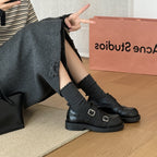 Damen Elegante Schnürstiefeletten mit modischer Schnallenverzierung R&B