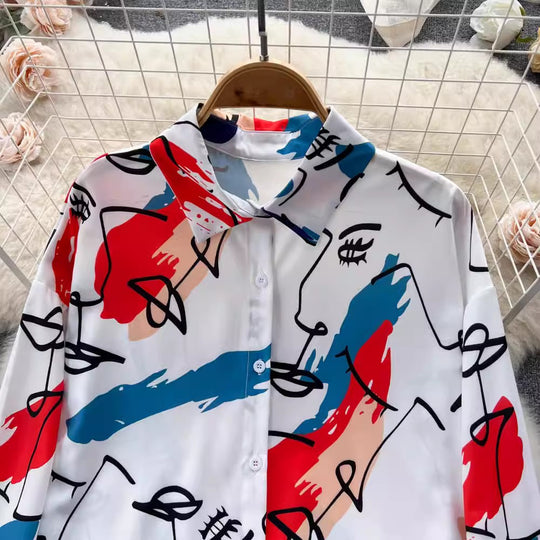 Damen Moderne Kunst Bluse R&B