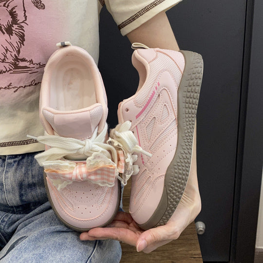 Damen Sneakers mit verspieltem Schleifen-Design und atmungsaktiven Netz-Einsätzen R&B