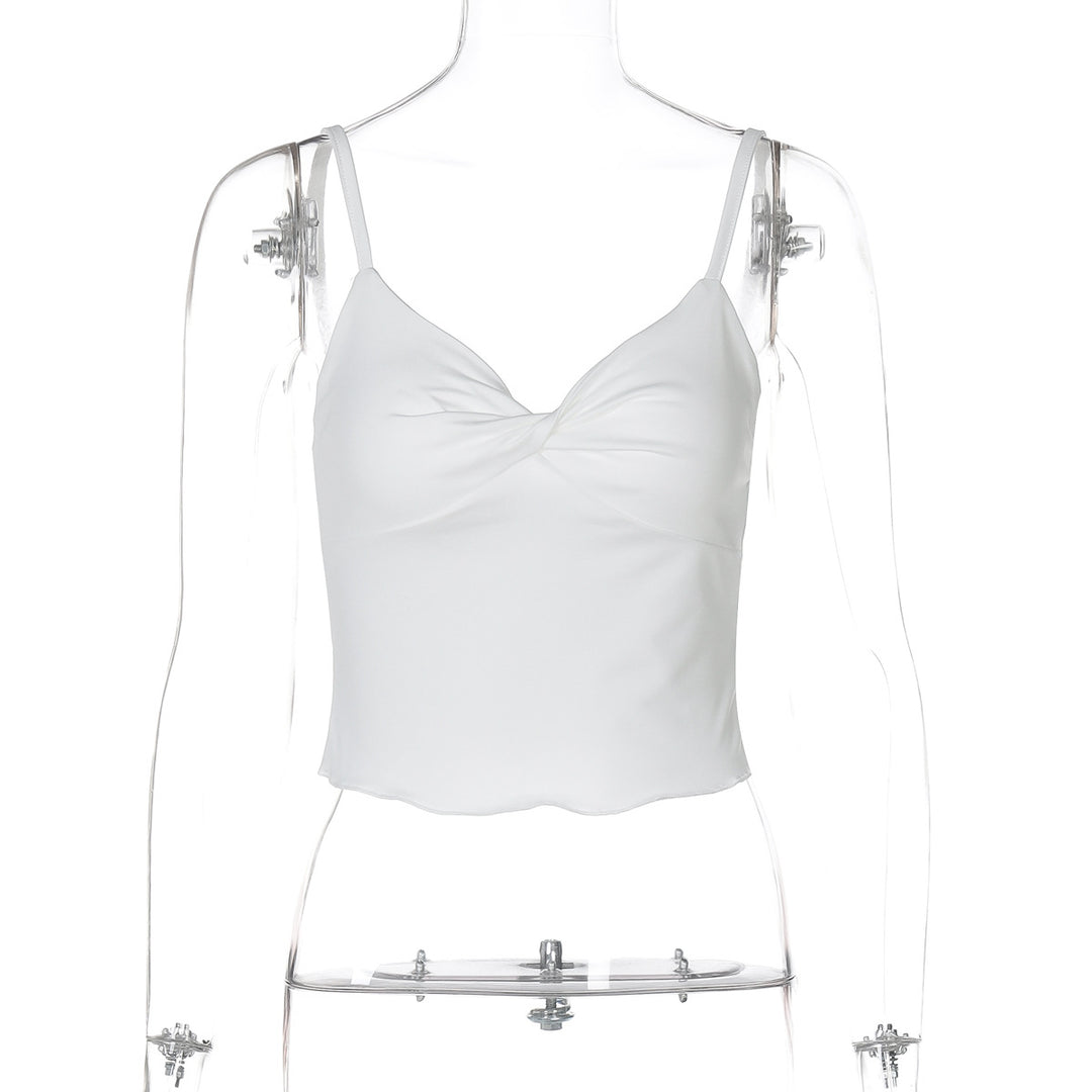 Damen Elegantes Spaghetti-Top mit verführerischer Drapierung R&B