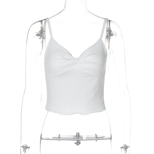 Damen Elegantes Spaghetti-Top mit verführerischer Drapierung R&B