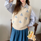 Damen Strickpullover mit floralem Muster R&B