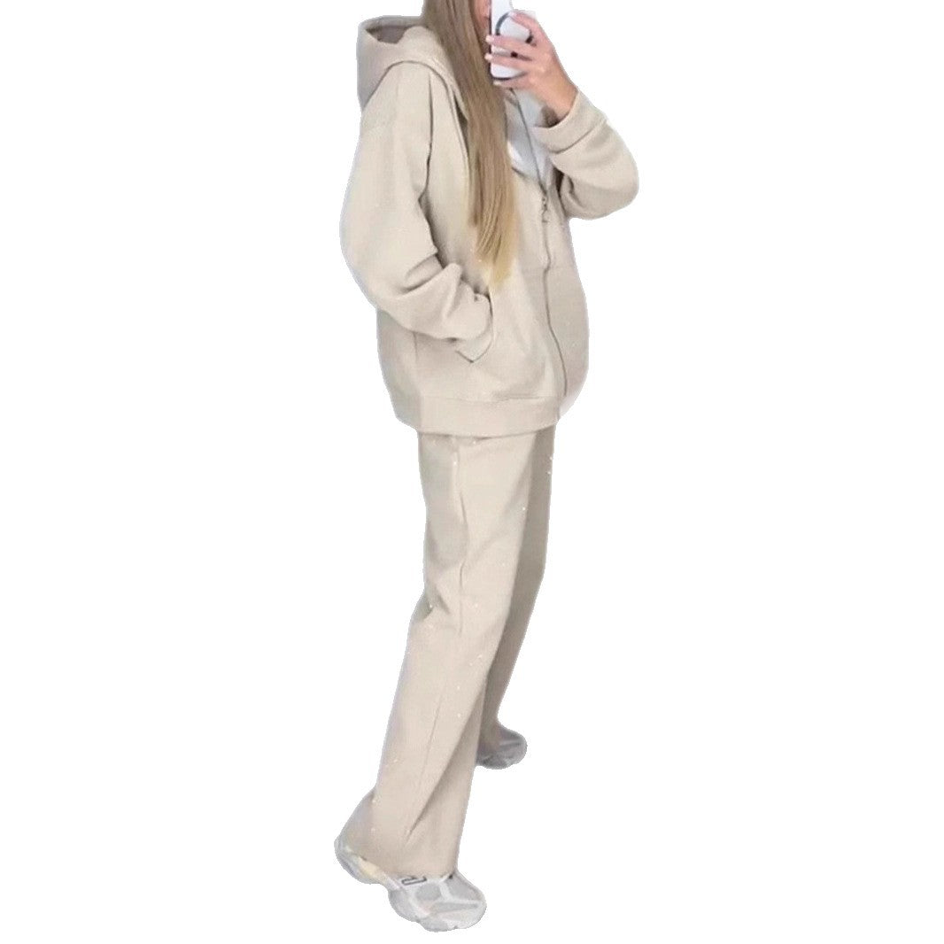 Damen Sportliches Sweat-Outfit mit Kapuze und weiter Passform R&B