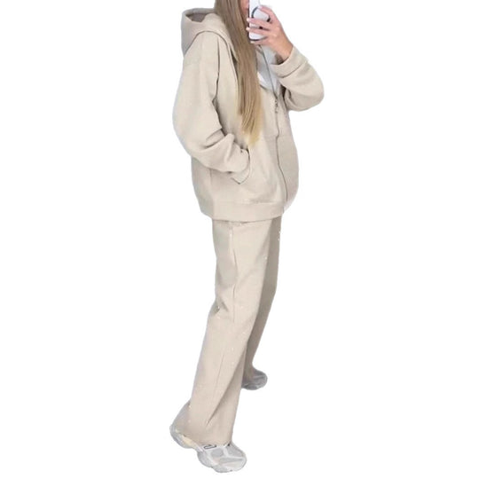 Damen Sportliches Sweat-Outfit mit Kapuze und weiter Passform R&B