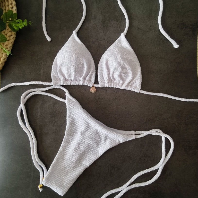 Damen Triangel-Bikini mit elastischen Banddetails R&B