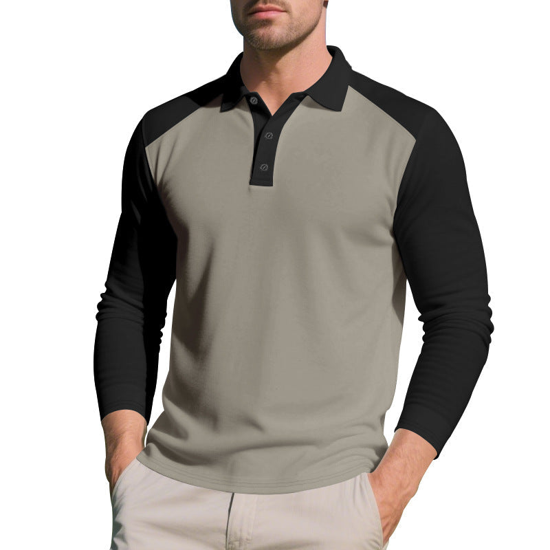 Herren langärmliges Polo-Shirt mit sportlichem Schnitt und atmungsaktiver Technologie R&B