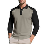 Herren nan langärmliges Raglan-Polo aus Funktionsjersey mit sportlicher Knopfleiste R&B