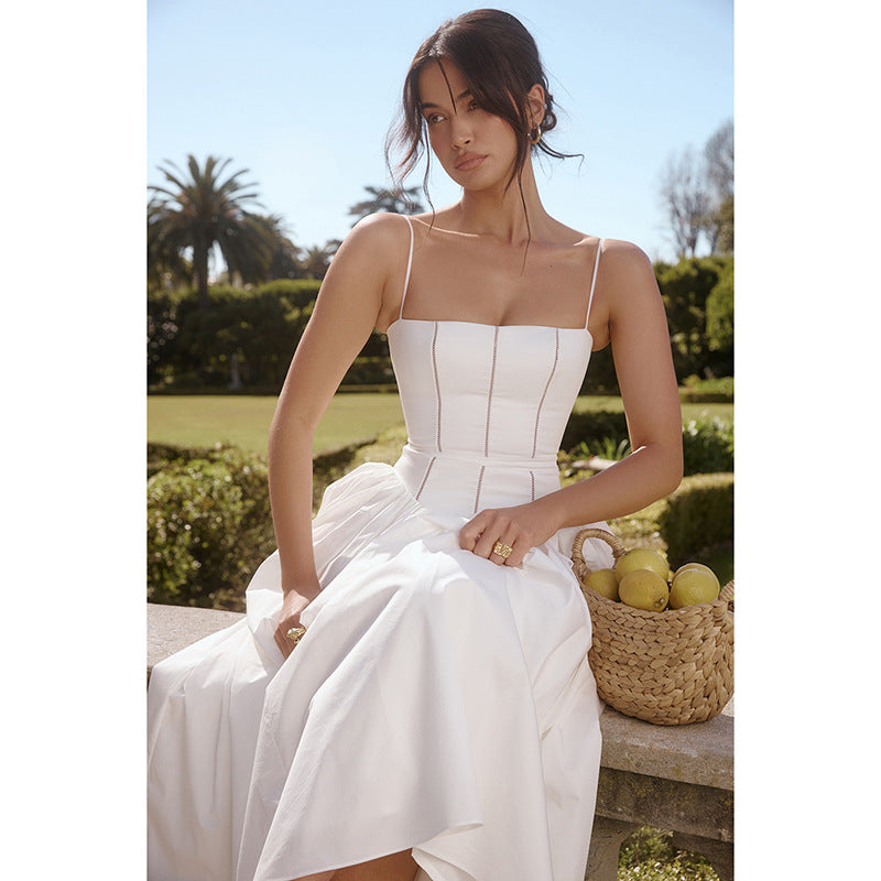 Damen Elegantes Maxikleid mit schmalem Schnitt und in der Taille gerafftem Design EB