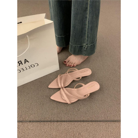 Damen elegante Slingback Sandalen mit v-förmiger Zehenpartie R&B