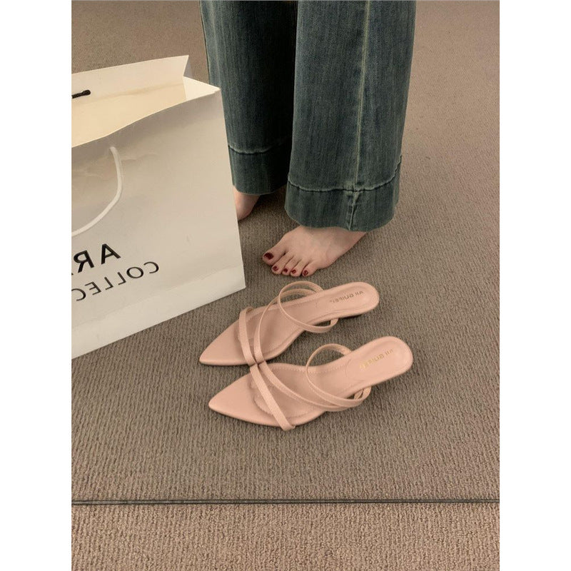 Damen elegante Slingback Sandalen mit v-förmiger Zehenpartie R&B