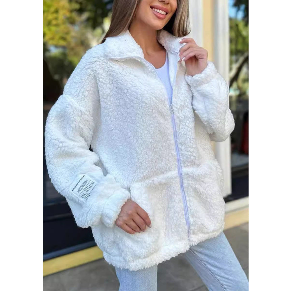 Damen Kuschelige Fleecejacke mit hohem Kragen und praktischen Taschen R&B