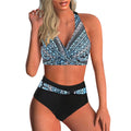 Damen Hochgeschnittenes Bikini-Set mit elegantem Wickel-Top und Comfort-Bund R&B