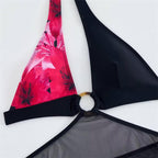 Damen Strandkleid mit modischem Wickeldesign und floralem Schnitt R&B