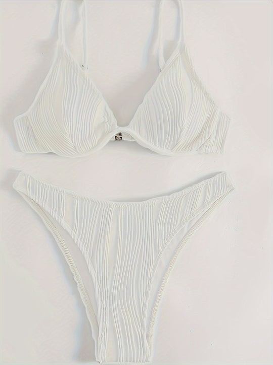 Damen Bikiniset mit elegantem Faltenmuster R&B