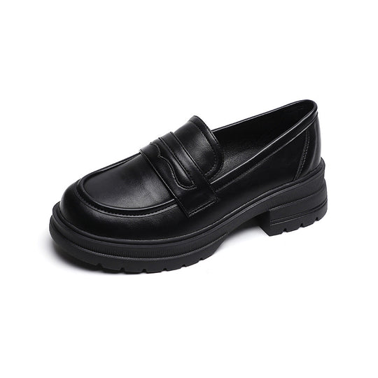 Damen Mokassin-Schuhe mit robustem Plateau und eleganter Schnalle R&B
