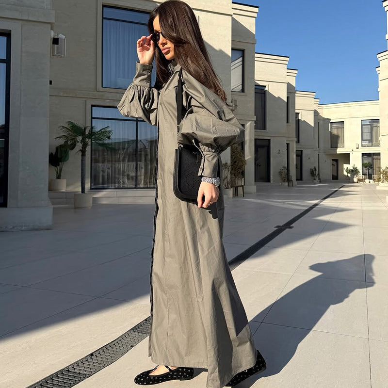 Damen Oversize-Hemdblusenkleid R&B