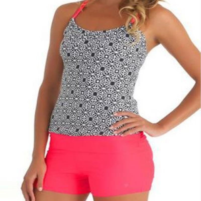 Damen Sport-Tankini mit modischem Mustermix und komfortablen Badeshorts R&B