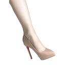 Damen spitze High Heel Pumps mit schimmerndem Lackfinish R&B