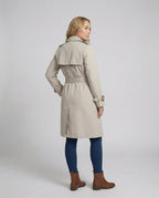 Lässiger Damen Trenchcoat Oversize Design Herbst Jacke in Grau