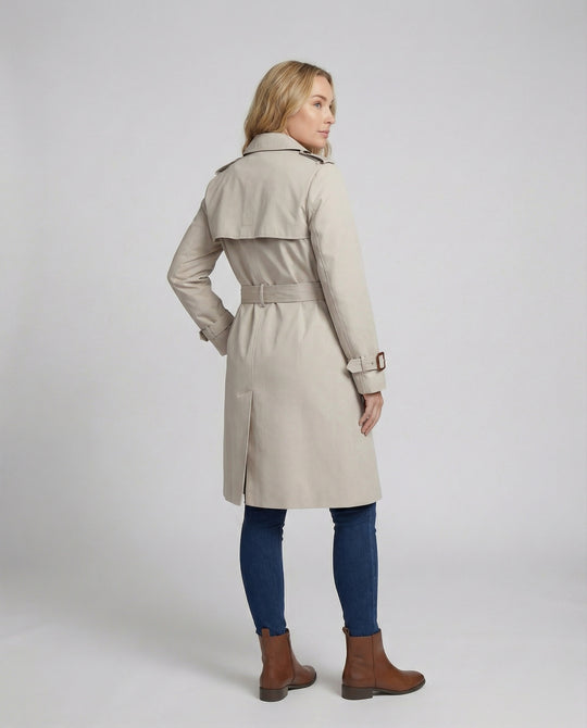 Lässiger Damen Trenchcoat Oversize Design Herbst Jacke in Grau