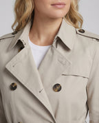 Lässiger Damen Trenchcoat Oversize Design Herbst Jacke in Grau