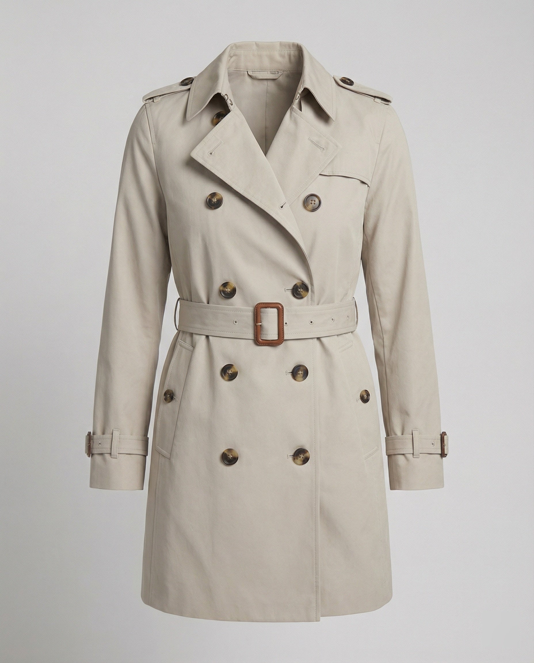 Lässiger Damen Trenchcoat Oversize Design Herbst Jacke in Grau