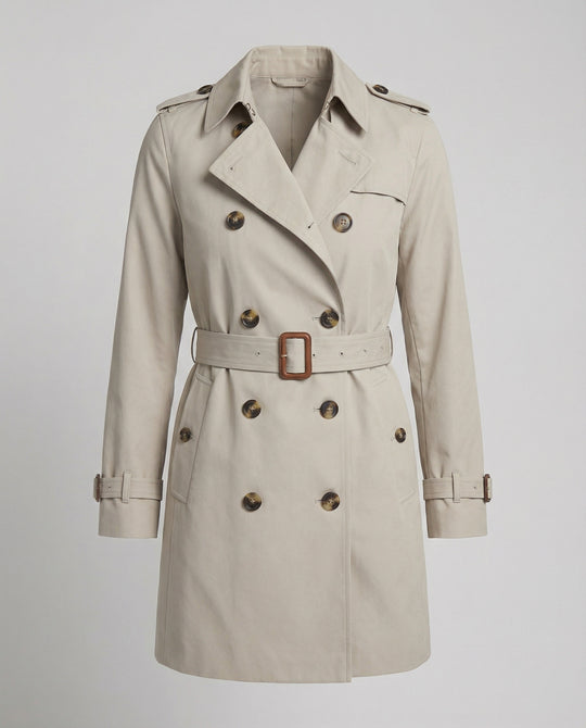 Lässiger Damen Trenchcoat Oversize Design Herbst Jacke in Grau