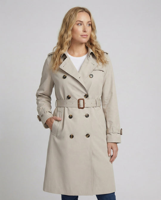 Lässiger Damen Trenchcoat Oversize Design Herbst Jacke in Grau