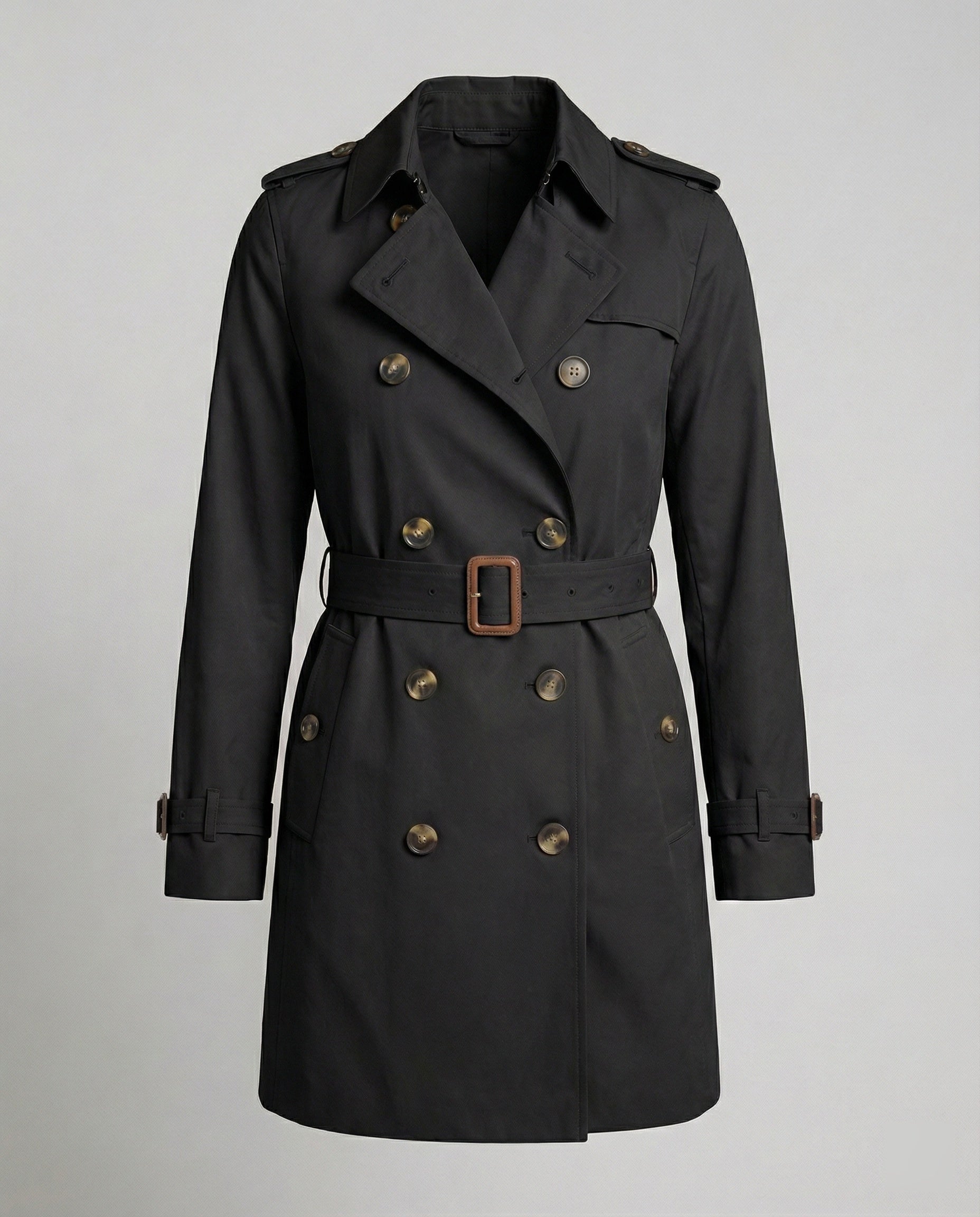 Lässiger Damen Trenchcoat Oversize Design Herbst Jacke in Grau